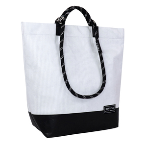 Sac fourre-tout en papier Tyvek Dupont personnalisé, écologique, résistant aux déchirures, imperméable, argenté avec poignées - Product Image 3