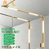 Système d'éclairage sur rail magnétique doré élégant, solution d'éclairage intérieur de luxe sans lumière principale pour plafond et mur intérieurs de résidences et d'hôtels