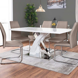 Bàn Ăn Sang Trọng Có Độ Bóng Cao Mở Rộng Hình Bướm MDF Hiện Đại Mô Hình Ý Trong Đồ Nội Thất Phòng Ăn - Product Image 4