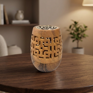 Quemador de Incienso de Sándalo Hecho a Mano con Recortes Geométricos, Soporte para Aromaterapia, Uso en Todas las Estaciones, Decoración del Hogar, Regalo para Ramadán y Eid - Product Image 1
