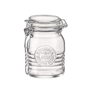 Pot en verre 50 cl H 12 cm Ø 9,6 cm avec couvercle hermétique Bormioli Officina 1825 Bormioli Rocco - Product Image 1