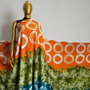 सुपर नरम अफ्रीकी विंटेज क्रेप कपड़े 120gs 100d 95% पॉलिएस्टर 5% स्पैन्डेक्स 4 तरह से खिंचाव बुना हुआ कपड़े - Product Image 4