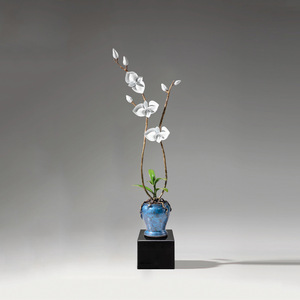 Adorno de Orquídea Phalaenopsis de Cobre Tong Jin Sui Yue, Decoración Minimalista para el Hogar, Bonsái para Sala de Estar, Arte y Artesanía - Product Image 3