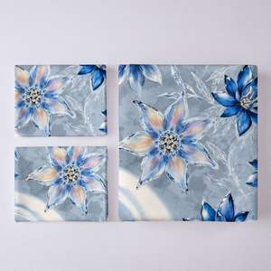 Blue design 3D 5D print leaf flower floral design washable sheet set <strong>duvet</strong> cover pillowcase <strong>king</strong> <strong>size</strong> bed set mattress <strong>protector</strong> - Product Image 6