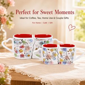 Set di Tazze in Ceramica Personalizzabili con Manico, Stile Parigi, Monumenti Cittadini, Souvenir Turistico, <span class=keywords><strong>Coppia</strong></span> <span class=keywords><strong>che</strong></span> <span class=keywords><strong>si</strong></span> <span class=keywords><strong>Bacia</strong></span> - Product Image 3