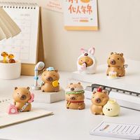 BT 6 pièces mignon Mini émotionnellement stable Capybara boîte aveugle Kawaii Figure à la main ornement de bureau étudiant mystérieux cadeau Surprise