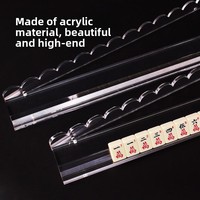 Règle de Mahjong pliable en acrylique, style américain, magnétique, transparente, couleur écaille de tortue, portable