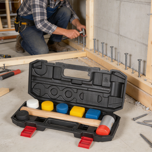 Marteau d'installation 8-en-1, ensemble de 42 mm, double face interchangeable, marteau à clous souple, manche en <span class=keywords><strong>bois</strong></span>, outils de charpentier - Product Image 6