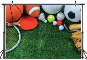 कस्टम खेल थीम फुटबॉल बास्केटबॉल ग्रीन घास फील्ड जन्मदिन पार्टी पोस्टर बैनर फोटो पृष्ठभूमि फोटोग्राफी पृष्ठभूमि - Product Image 3