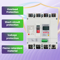 Disjoncteur à boîtier moulé en plastique WESDOMS250A 400V 4P avec protection contre les fuites, capacité de coupure 10kA/20kA pour usage industriel