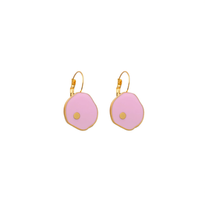 Pendientes de Moda con Esmalte Rosa, Chapados en Oro, Acero Inoxidable 316L, Joyería Sostenible y Resistente - Product Image 2