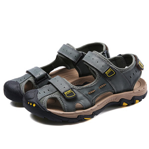 Sandales de plage en caoutchouc pour hommes, sports d'extérieur, bout fermé, cuir de vachette, OEM, pour hommes - Product Image 3