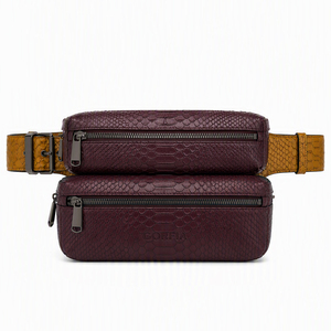 <span class=keywords><strong>Riñonera</strong></span> de Doble Capa de Cuero PU con Estampado de Serpiente y Bloques de Color, con Doble Cremallera y Hebilla Ajustable, para Hombre y <span class=keywords><strong>Mujer</strong></span> - Product Image 1
