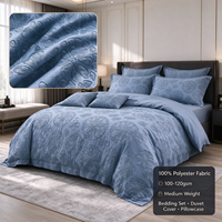Tissu de literie en gros, 100% polyester jacquard, respirant, tissé, doux au toucher, 120 g/m², pour la literie domestique (lot de quatre)