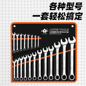 Luwei Tools Metric Dual-purpose Wrench Set 20pcs 6-32mm Chrome Plated Automotive Repair Tools - Product Image 3