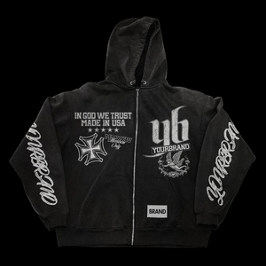 Sudadera con Capucha para Hombre YOURBRAND, Negra, de Algodón French Terry, Estilo Urbano, Corte Regular, Diseño Estampado - Product Image 1