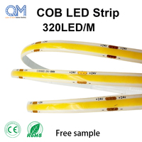 Tira de Luz LED COB CRI90 de 24V y 8mm, 6000K Blanco Frío, Cinta sin Puntos para Iluminación de Cabeceras de Cama