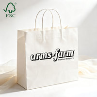 Recyclable White Kraft Paper Carry Bag Smooth Surface Custom Full Color Design for Cosmetic Skincare Perfume Retail Packaging