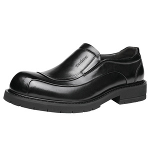 <b>Top</b>-Grain Cowhide Leather Shoes Slip-On Low Heel Men's Casual Commuting <b>Walking</b> Style Shoes - Product Image 5