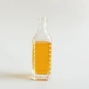 Factory custom 50ml Mini Small Carved Glass Wine Bottle For Liquor Whiskey Alcohol Wine drinks