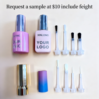 Flacon de vernis à ongles en gel craquelé de forme plate, 8,5 ml, flacon vide en verre pour vernis à ongles, pinceau standard