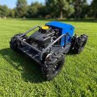 Tondeuse à gazon robotisée RC multifonction certifiée CE EPA, chenilles en caoutchouc, démarrage électrique, moteur à essence, usage industriel professionnel agricole