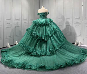 فساتين كوينسيانيرا من موموليو 2023 مع تطريز ذهبي على شكل زهور، تصميم بدون أكتاف لحفلات أعياد الميلاد وحفلات التخرج للفتيات الأميرات في سن 15-16 - Product Image 6