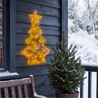 Lumière décorative murale ou de fenêtre de Noël N-Concept Moon Star Wire Frame Light 40*29CM 360 LED 4 ampoules scintillantes chaudes + 1 blanche