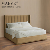 Modernes Luxus-Bettgestell aus Massivholz, Designer Darien Channel Stitched Shelter Bed für Schlafzimmer-Sets, Luxusmöbelstück