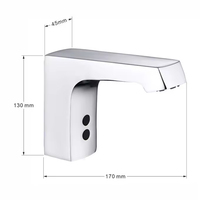 Robinet de salle de bain à finition chromée, à capteur, économiseur d'eau, hygiénique, pour la rénovation de la maison, l'hôtellerie et l'utilisation publique, robinet de lavabo en laiton