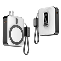 Vente en gros 10000mAh ABS chargeur sans fil batterie externe magnétique 18W Smart Phone Station de charge avec écran d'affichage LED