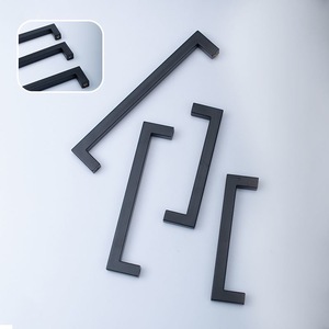 Gagang Kabinet Persegi Hitam Doff, Gagang Laci Lurus untuk Lemari Dapur, Pintu Kabinet, Perangkat Keras Furnitur - Product Image 6