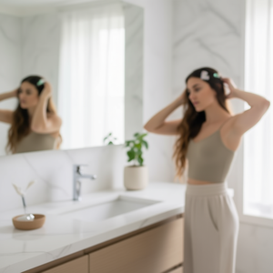 Fermaglio per capelli a farfalla monocolore lucido da 7,5 cm per donna, accessorio moda - Product Image 2