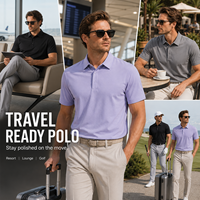 Polo d'été pour homme JNEI 150 g/m² avec protection UV et isolation thermique, facile à nettoyer, idéal pour les activités de plein air