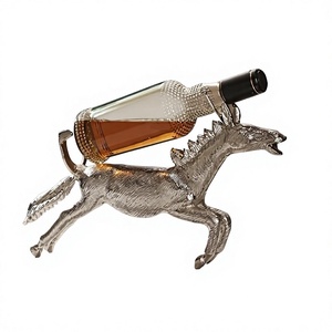 Silver Deer Wine Bottle Holder <b>Metal</b> Decorative Display <b>Rack</b> Modern Home Furniture Accent Piece - Product Image 4