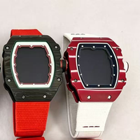 Nouvelle montre mécanique de luxe pour homme, ultra-fine, en fibre de carbone 67-02, mouvement apparent, cadeau de Noël pour homme d'affaires