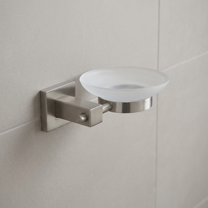 Porte-savon mural minimaliste en acier inoxydable brossé, design rond, facile à nettoyer, accessoire de salle de bain - Product Image 3