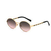 Nouvelles Lunettes de Soleil Tendance 2026 Unisexe Anti-UV400 en Acier Inoxydable Doré avec Verres Polarisés TAC, Monture Ovale Tendance pour Hommes et Femmes