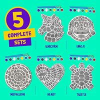 Kit de peinture Stepping Stones pour enfants artisanat d'extérieur peinture 5 Kit d'artisanat en pierre de jardin