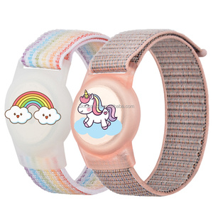 Bracelet pour enfants dessin animé pour <span class=keywords><strong>Apple</strong></span> AirTag, étui de protection pour AirTag, support de suivi GPS, bracelet en nylon réglable, bracelet de montre - Product Image 1