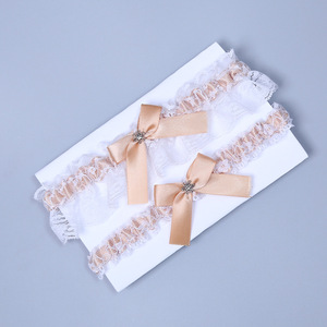 LUOXIN Joli Jarretière de Mariée Faite Main en Dentelle avec Nœud en Ruban pour <span class=keywords><strong>Mariage</strong></span> et Fête - Product Image 4