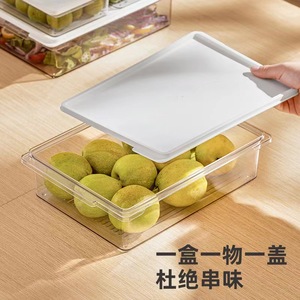 Transparent Plastic Food <b>Storage</b> <b>Box</b> Rectangle Flip Top Lid Freezable Refrigerator Drawer Container For Meat Vegetables Eggs - Product Image 3