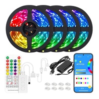 Controlador Remoto por Aplicación de 12V, Tira de Luces LED Multicolor, Cambio de Color SMD 5050 IP20 PVC, Luces RGBW, Iluminación Ambiental