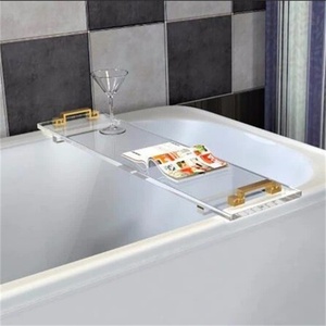 Exclusive <b>Customized</b> Clear Acrylic Bath Tray Display Rack for Hotel Use-Wine Glass Holder - Product Image 1