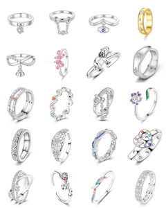 แหวนสามกะรัตแหวนหมั้นชุบทอง925ได้รับการรับรอง GDTC แหวนเซอร์คอนนิรันดร์ - Product Image 2