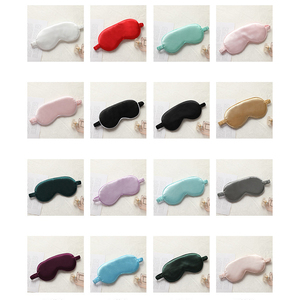 Masque pour les yeux de voyage à bande élastique en satin de soie à double face avec logo personnalisé et fonction de soulagement des cernes - Product Image 5