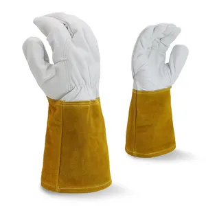 Защитные длинные перчатки из козьей кожи