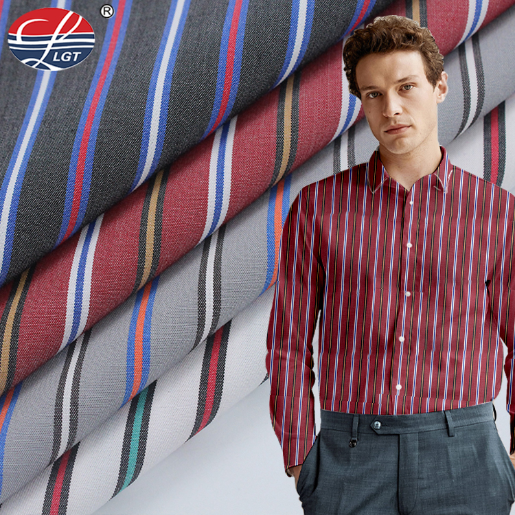 Custom Comfortable Business Casual 50% Bamboo 50% Polyester Yarn Dyed Stripe Fabric For Men's Shirts