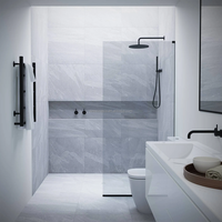 Portes de douche fixes en verre trempé modernes OEM ODM 10 mm sans cadre pour villas et hôtels, cloisons de salle de bain faciles à nettoyer, garantie à vie