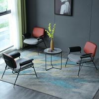 Fauteuil moderne en éponge avec base métallique, chaise de salle à manger réglable en hauteur, confortable, dossier croisé, pour villa, chambre, salon